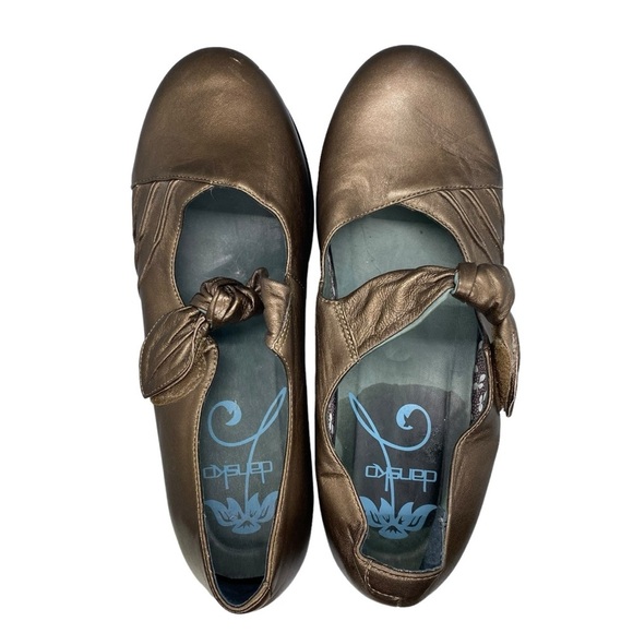 Dansko Ainsley Bronze Metallic Leather Mary Jane Comfort Clogs Sz 41 #2409060200 - Picture 6 of 13